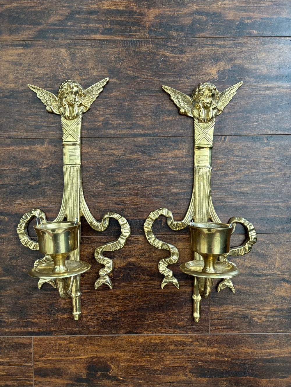 Brass Cherub Candle Sconces